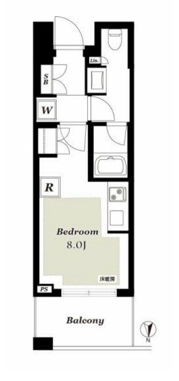 白金ザ・スカイ　E620号室　間取り