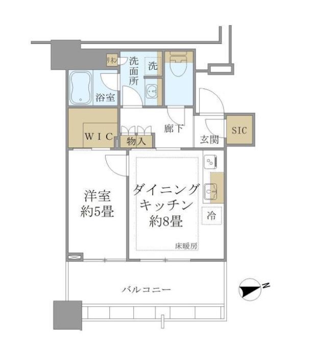 白金ザ・スカイ　Ｗ1710号室　間取り