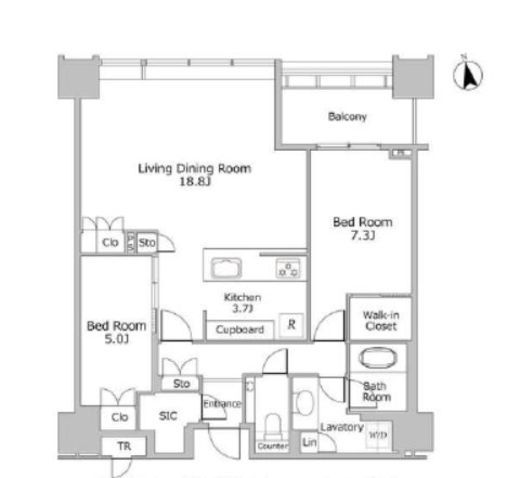 白金ザ・スカイ　3913号室　間取り