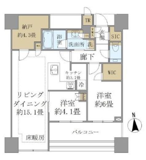 白金ザ・スカイ　E1110号室　間取り