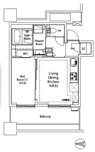 白金ザ・スカイ　E1201号室　間取り