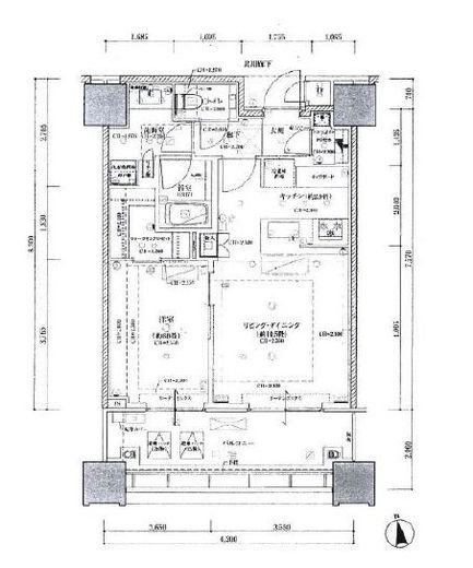 白金ザ・スカイ　E1605号室　間取り