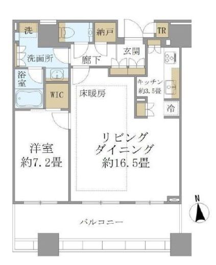 白金ザ・スカイ　E1706号室　間取り