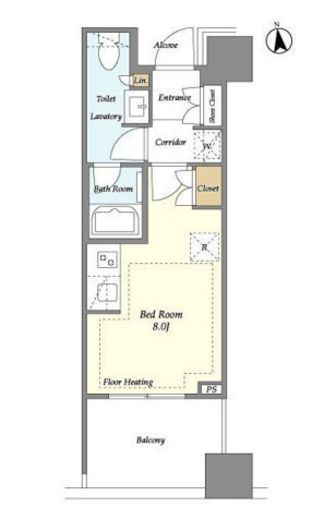 白金ザ・スカイ　E511号室　間取り
