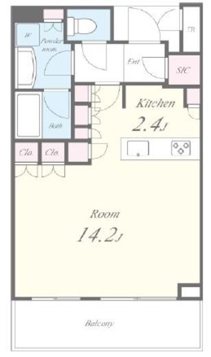 白金ザ・スカイ　E605号室　間取り