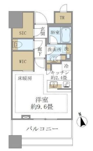白金ザ・スカイ　E606号室　間取り