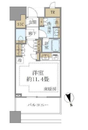 白金ザ・スカイ　E625号室　間取り
