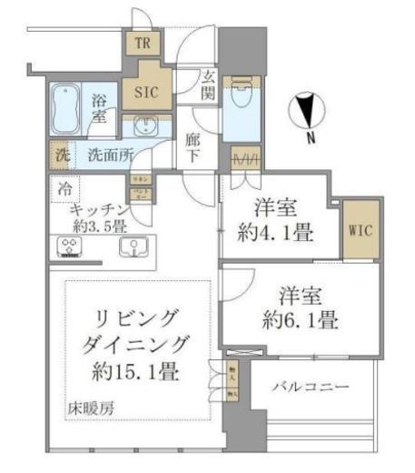 白金ザ・スカイ　E628号室　間取り