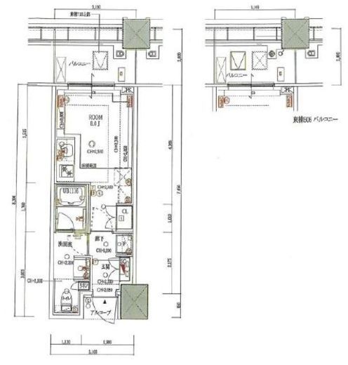 白金ザ・スカイ　E718号室　間取り