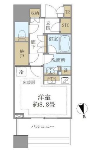 白金ザ・スカイ　E725号室　間取り