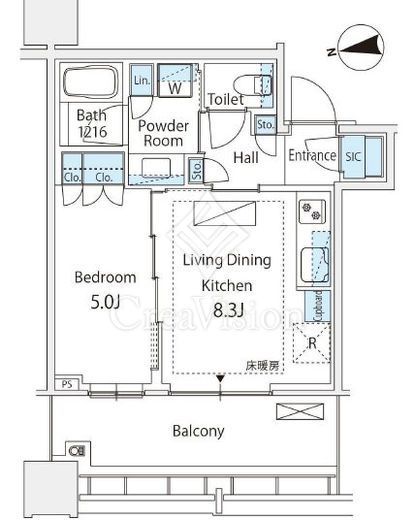 白金ザ・スカイ　E901号室　間取り