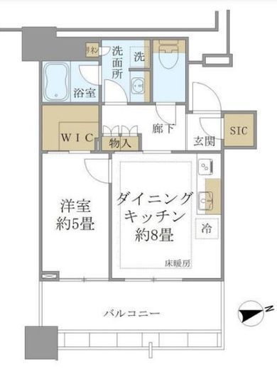 白金ザ・スカイ　W1710号室　間取り
