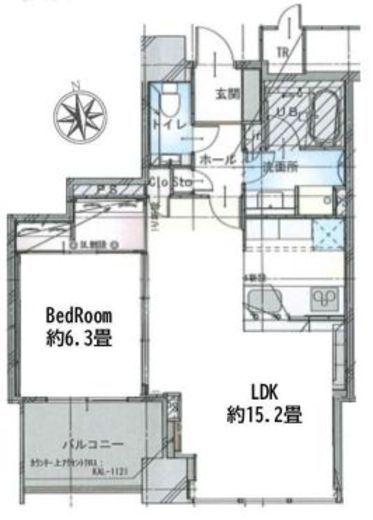 白金ザ・スカイ　W10F3号室　間取り
