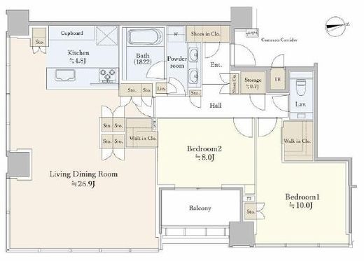 白金ザ・スカイ　E4408号室　間取り