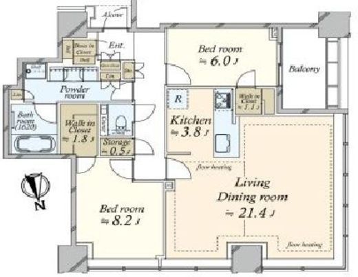 白金ザ・スカイ　E3120号室　間取り