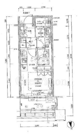 白金ザ・スカイ　W4F6号室　間取り
