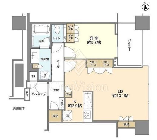 白金ザ・スカイ　E2910号室　間取り