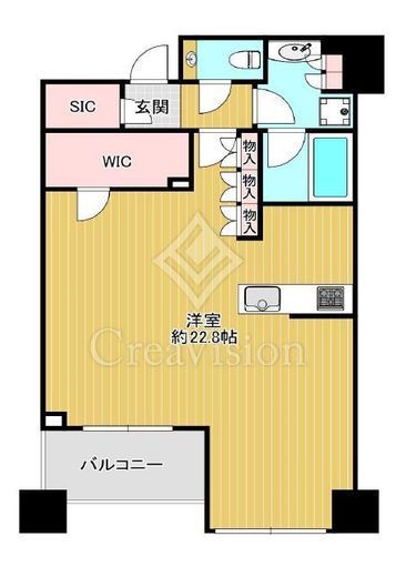 白金ザ・スカイ　35F2号室　間取り