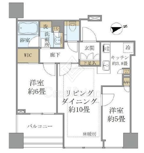 白金ザ・スカイ　E1912号室　間取り