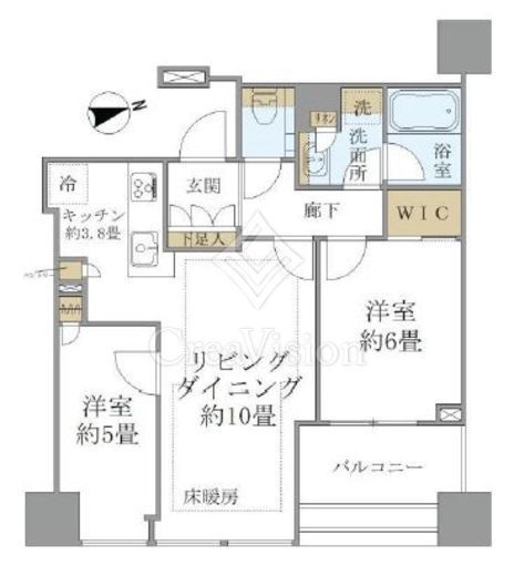 白金ザ・スカイ　E913号室　間取り