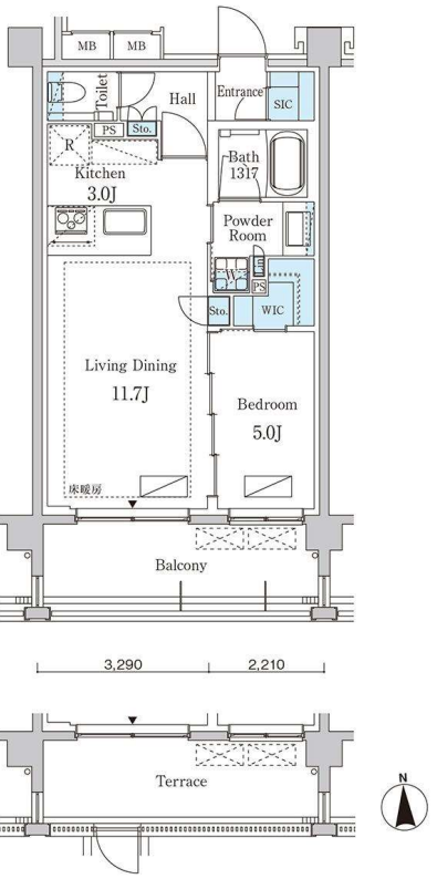 グランドゥールプレミアム代々木大山　102号室　間取り