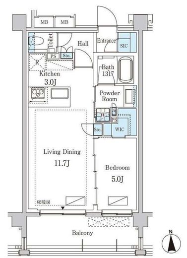 グランドゥールプレミアム代々木大山　302号室　間取り