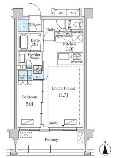 グランドゥールプレミアム代々木大山　305号室　間取り