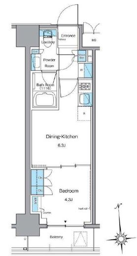 ルフォンプログレ上野稲荷町　304号室　間取り