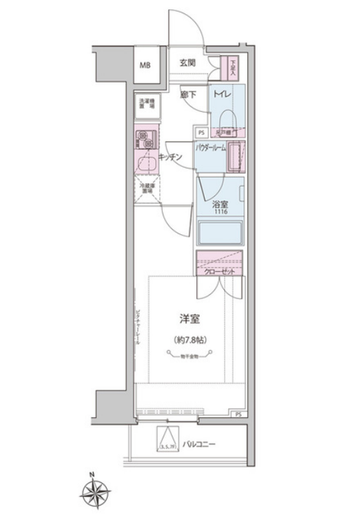 ALTERNA神楽坂Ⅰ　102号室　間取り