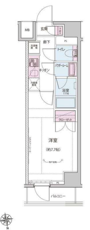 ALTERNA神楽坂Ⅰ　503号室　間取り