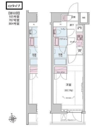 ザ・レジデンス神楽坂Ⅰ　209号室　間取り