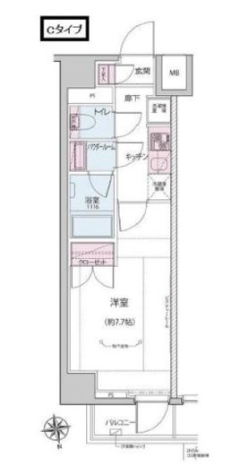 ザ・レジデンス神楽坂Ⅰ　303号室　間取り