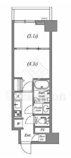 ザ・レジデンス神楽坂Ⅰ　605号室　間取り