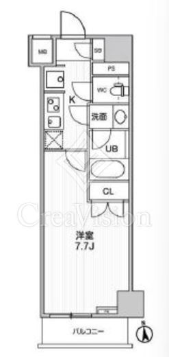 ザ・レジデンス神楽坂Ⅰ　610号室　間取り