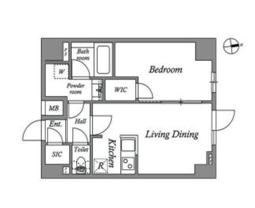 ザ・レジデンス神楽坂Ⅰ　803号室　間取り