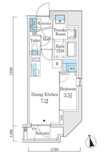 リビオメゾン上野松が谷　1403号室　間取り