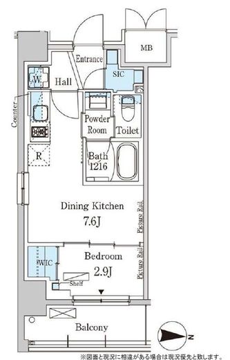 パークアクシス本所吾妻橋サウスレジデンス　407号室　間取り