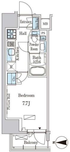パークアクシス入谷　1004号室　間取り