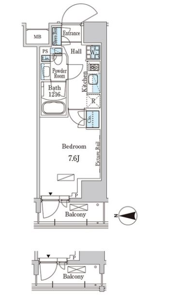 パークアクシス入谷　702号室　間取り