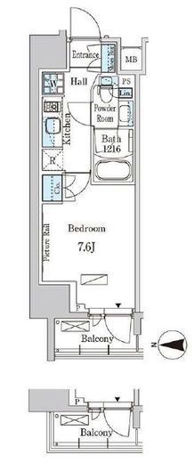 パークアクシス入谷　205号室　間取り