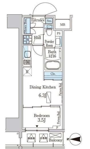 パークアクシス入谷　402号室　間取り