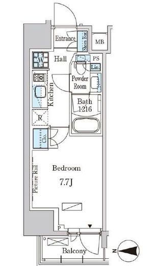 パークアクシス入谷　804号室　間取り