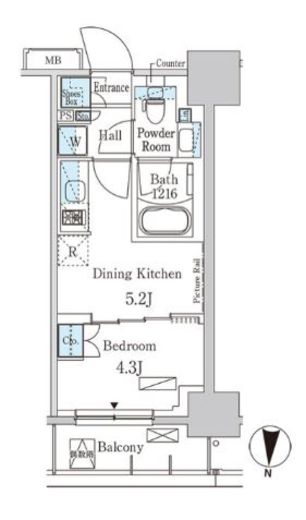 パークアクシス両国スクエア　604号室　間取り