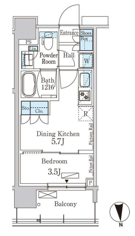 パークアクシス上野ＥＡＳＴ　1102号室　間取り
