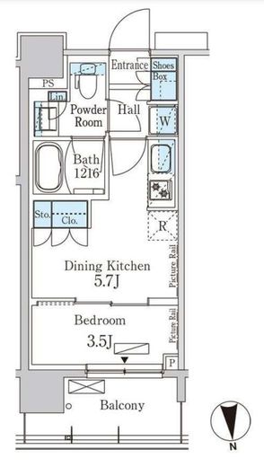 パークアクシス上野EAST　1102号室　間取り