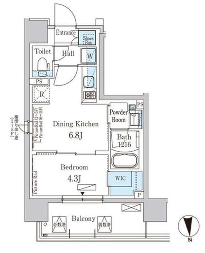 パークアクシス上野EAST　1103号室　間取り