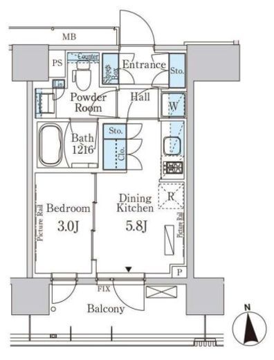 パークアクシス上野EAST　405号室　間取り