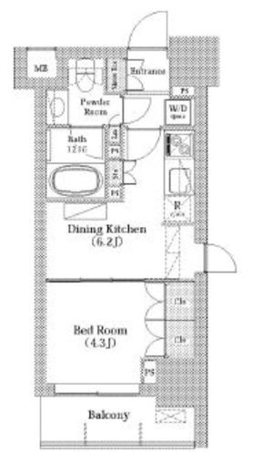 バウスフラッツ日本橋馬喰町　1101号室　間取り