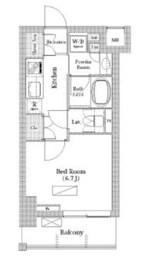 バウスフラッツ日本橋馬喰町　604号室　間取り