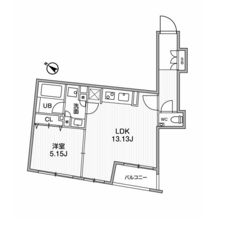 フラッフィー日本橋浜町　201号室　間取り